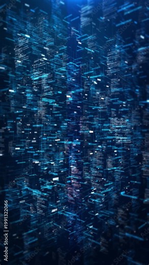 Data technology Big data visualization. Flow data. Information code. matrix. science artificial intelligence AI deep learning machine learning algorithm Neural flow. 3D 4K digital binary code concept