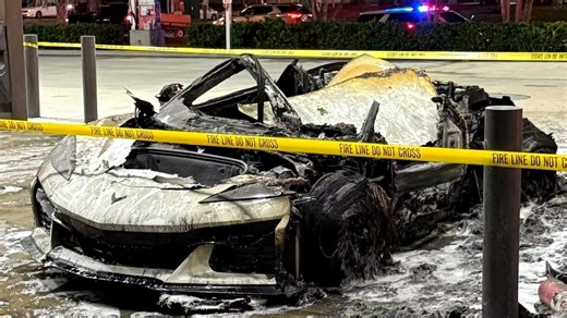 His $140K Corvette C8 Burst Into Flames At The Gas Pump And He’s Not Alone | Carscoops