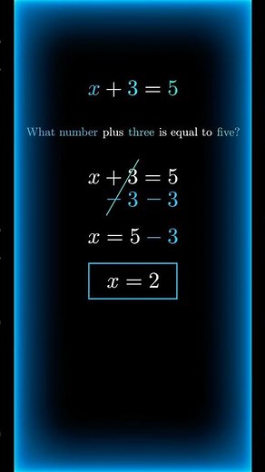How to solve a one-step linear equation. #maths #animation #manim #education