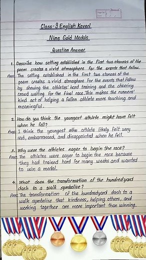 5. Nine Gold Medals - Question Answer | Class 9 / Grade 9 English NCERT - Kaveri