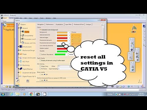 How to reset all setting in CATIA V5 software?