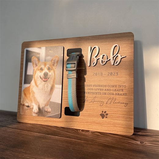 Memorial Pet Collar Sign, Dog Memorial Wood Frame With Collar Holder, Dog Memorial Gifts,pet Loss Gifts,pet Sympathy Gift,pet Loss Gift MP02 - Etsy