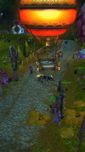 (NOT (BUG) ) Pandaria Hot Air Balloon Lands at Stormwind Gate (Stormrage US) #worldofwarcraft