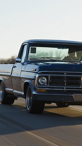 New Blue is the definition of restomod. 😤 #goDRIVEit #QA1equipped #fordf100 #newblue #72longbed #restomods #streettrucks #classictrucks | QA1