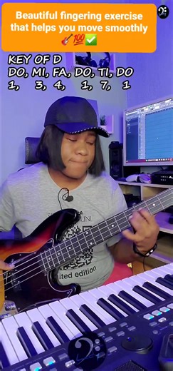 Beautiful fingering exercise that helps you move smoothly 🎸💯✅ Practice for 10mins every day #bassguitar #bassplayer #bassist #meta | BassLady