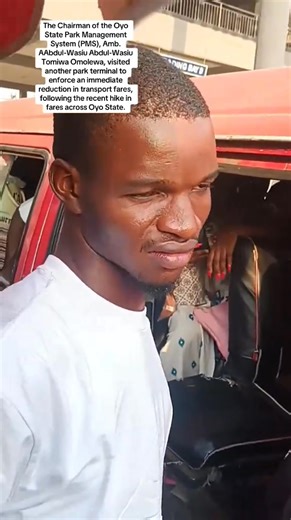 The Chairman of the Oyo State Park Management System (PMS), Amb. Tomiwa Omolewa, paid a visit to one of the bus terminals in Ibadan. The visit was in response to the recent hike in fares across the state and to enforce an immediate reduction. | Oyo Affairs