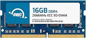 OWC 16GB DDR4 2666MHz PC4-21300 CL19 2RX8 ECC Unbuffered SODIMM 1.2V 260-pin Memory RAM Compatible with Synology D4ECSO-2666-16G, D4ES01-16G