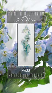 16K views · 12 reactions | Get creative with my FREE painting tutorials!  Simply sign up as a FREE member and log in to paint my FREE tutorial 請'Delphinium' PLUS gain access to my FULL library of FREE tutorials and technique videos including  'Tropical Fish' and ’Blue Tit' I'll guide you through each step, no experience needed, unleash your artistic side and learn new techniques! | Jean Haines Watercolours | Facebook