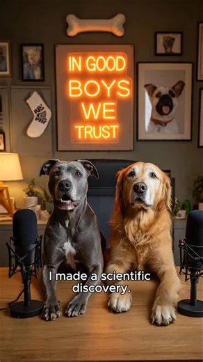 We ran the data, and yep…science confirms it 🧠🐶 Dog moms, do you agree? 🤍 #chuckandbarry #wearegoodpets #goldenretrievers #staffy | We are good pets