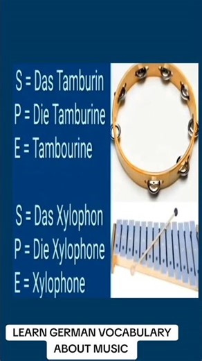 Musik Deutsch Vokabeln mit Artikeln #Musik #Deutschlernen #Deutschartikel