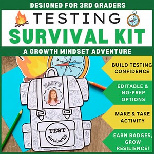 3rd Grade Test Survival Kit | Growth Mindset & Motivational State Testing Prep
