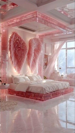💗 Dreamy Pink Angel Bedroom | Luxury Aesthetic Room Design ✨