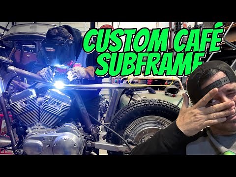 Building a custom Cafe' Racer Subframe on a Harley Sportster