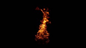 Fire burning on transparent background 3d rendering of fire simulation with alpha channel (transparent background)