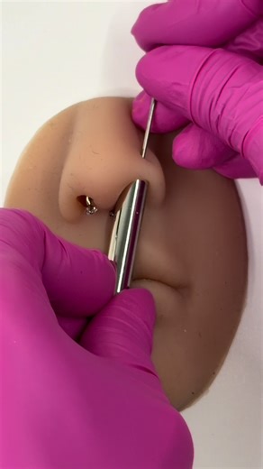 Nostril piercing fake toy #piercings #piercing #asmr #fyp #nostril