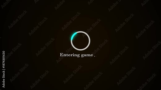 Entering game loading screen animation with circular progress bar