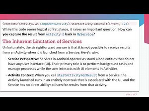 Understanding the Challenges of Using StartActivityForResult from a Bounded Service in Android