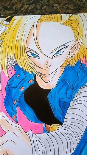 Android 18 pronta pra luta! 🔥— o que acharam? #DBZ #AnimeArt #FanArt #Drawing #adoroserdesenhista