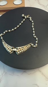 Vintage Rhinestone Glass Pearl Collar Necklace, Gold Tone Art Deco - Etsy