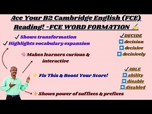 FCE B2 Word Formation Masterclass 🔥 | Use of English Made Easy 💯