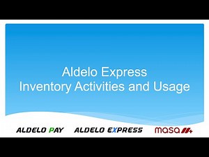 Aldelo Express Inventory Module Part 2