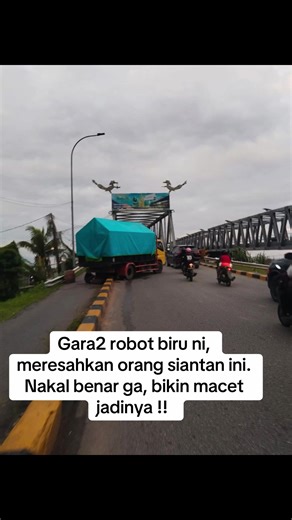 Traffic Jam in Pontianak Caused by Blue Robot