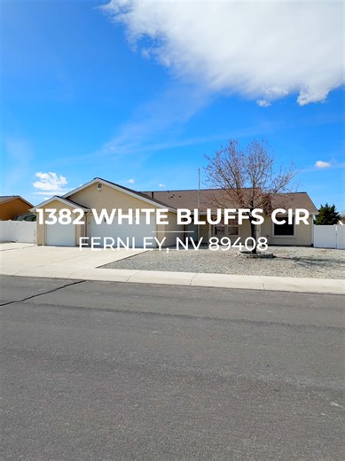 🏡 New Fernley Listing! 🛏 3 Bedrooms | 2 Bathrooms | 1766 sq. ft. 1382 White Bluffs Circle 📌Open House Thursday 3/12 1:00- 4:00 & Sunday 3/15 9:00 - 11:00 No HOA, fully paid solar, and RV access with an extra long concrete pad. This single level home offers space, flexibility, and the benefit of super low electric bills from day one. ☀️ ✨ 3 car insulated garage with utility sink 🚐 RV access and storage ☀️ Fully paid solar 🛠 Multiple sheds for workshop or toy storage ♨️ Backyard prewired for 
