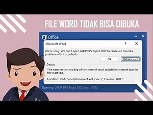 Cara mengatasi We can't open file because we found a problem with its contents