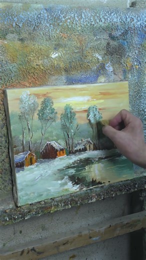 How to paint winter forest | Short