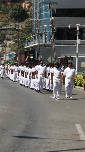 Yesterday, more than 200 members from the Papua New Guinea Defence Force, Royal Australian Navy, Indian Navy, His Majesty's Armed Forces - Tonga, FANC Forces Armées en Nouvelle-Calédonie, Republic of Fiji Military Forces (RFMF), HM Armed Forces marched from HMPNGS Basilisk to Ela Beach in the Naval Welcome to Port Moresby March. A proud display of tradition, unity and international cooperation during a momentous year celebrating PNG’s 50th independence with a march through the capital city. #PNG
