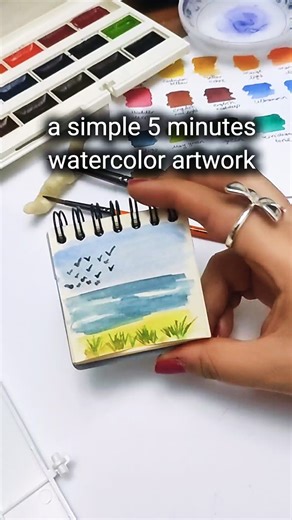 5 minutes simple watercolor artwork #short #painting