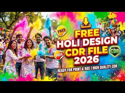 Holi Free Design CDR File 2026 | Latest Banner Poster Flex FREE Download