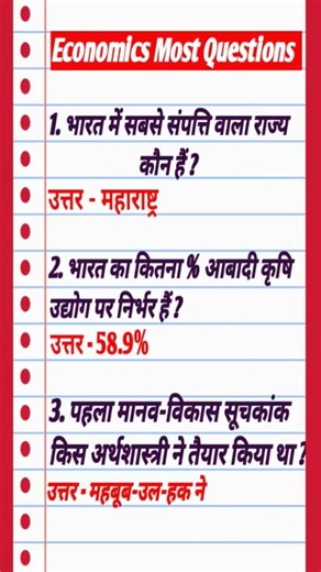 Most Economics Questions / GK / #learningcommerce