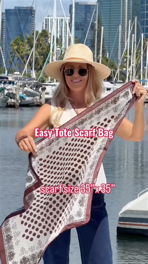 How to make a tote bag from a scarf ! #diyfashion #fashionhacks #scarf