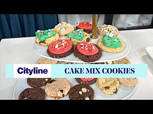 Holiday cake mix cookies