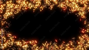 gold glow music border frame animation loop