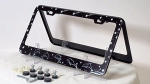 Dolphin License Plate Frames- 2 Pack Cute Animal Star Design Aluminum Metal License Plate Holder Covers Car Accessory, Rust-Proof Waterproof Car Decorative Tag Frames for Standard US 12x6 Inch