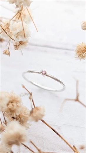 A rose to last 🌹 This silver ring is petite & stackable, watch me make this one in stone colour rose