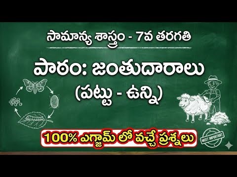7th Class Science in Telugu | Chapter : Animal Fibers: Silk - Wool | ‎@ambthoughts