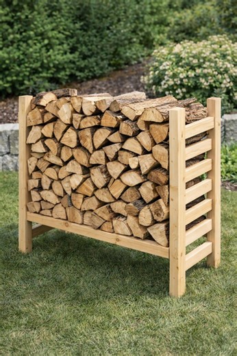 DIY Wooden Firewood Rack Plans | Outdoor Log Holder (PDF Plan) - Etsy