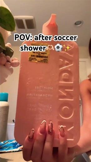After soccer shower⚽️✨🫶🏻 #asmr #skincare #washday