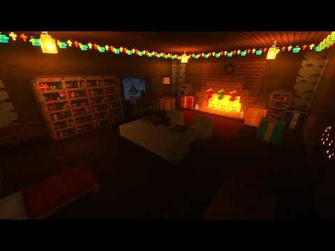 🎄 🎁 Minecraft Winter Snowstorm and Fireplace Ambience with Festive Music 🎁 🎄
