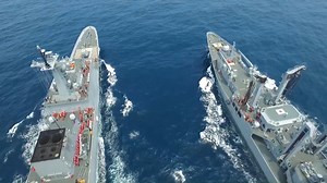 Aerial footage of replenishment-at-sea occuring between Cheonji-class fast combat support ship ROKS Daecheong (AOE-58) and Chungmugong Yi Sunsin-class destroyer ROKS Munmu the Great (DDH-976). ~Admin CBG #roknavy #yisunsinclass #destroyer #cheonjiclass #fastcombatsupportship #해군 #문무대왕함 #충무공이순신급 #구축함 #대청함 #천지급 #군수지원함 | Korea Defense Blog