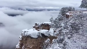 19K views · 467 reactions | Grand Canyon Village looked like a dreamy winter wonderland Sunday morning, as a partial cloud inversion filled the canyon with thick white clouds, surrounded by cliffs coated with freshly fallen snow. | The Weather Network | Facebook