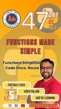 Python Functions Explained: def, Parameters, Return & Examples | Day 47/100 Python Series!