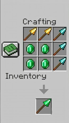 Crafting the EMERALD SPEAR in Minecraft! 💚🔱🤯#minecraft #mcpe