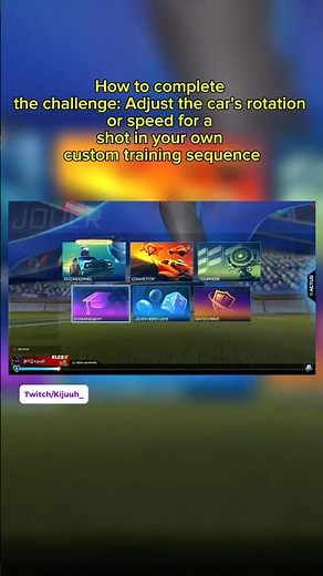 Adjust the rotation or speed of the car for a shot in your own custom trainin sequence Rocket league