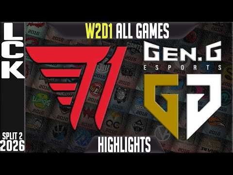T1 vs GEN Highlights ALL GAMES | LCK Spring W2D1 2026 | T1 vs GenG