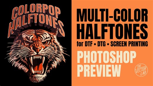 ColorPop Halftones Photoshop for DTF, DTG, Screen Printing Preview