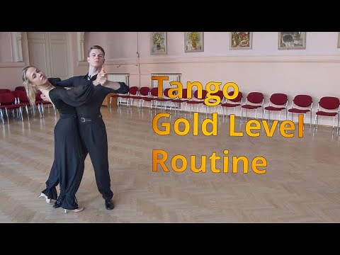 Tango Gold Level Choreography | Natural Promenade Turn to Rock Turn, Reverse Pivot
